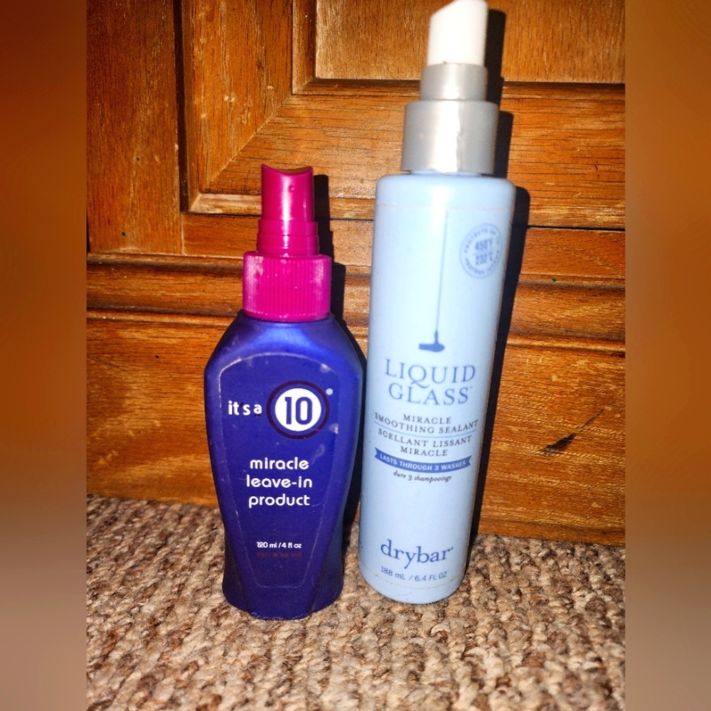 It's a 10 miracle leave in 4oz and Dry Bar Liquid Glass smoothing sealant 6.4oz